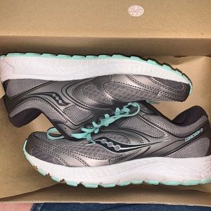 saucony women’s shoes 7.5 teal and grey